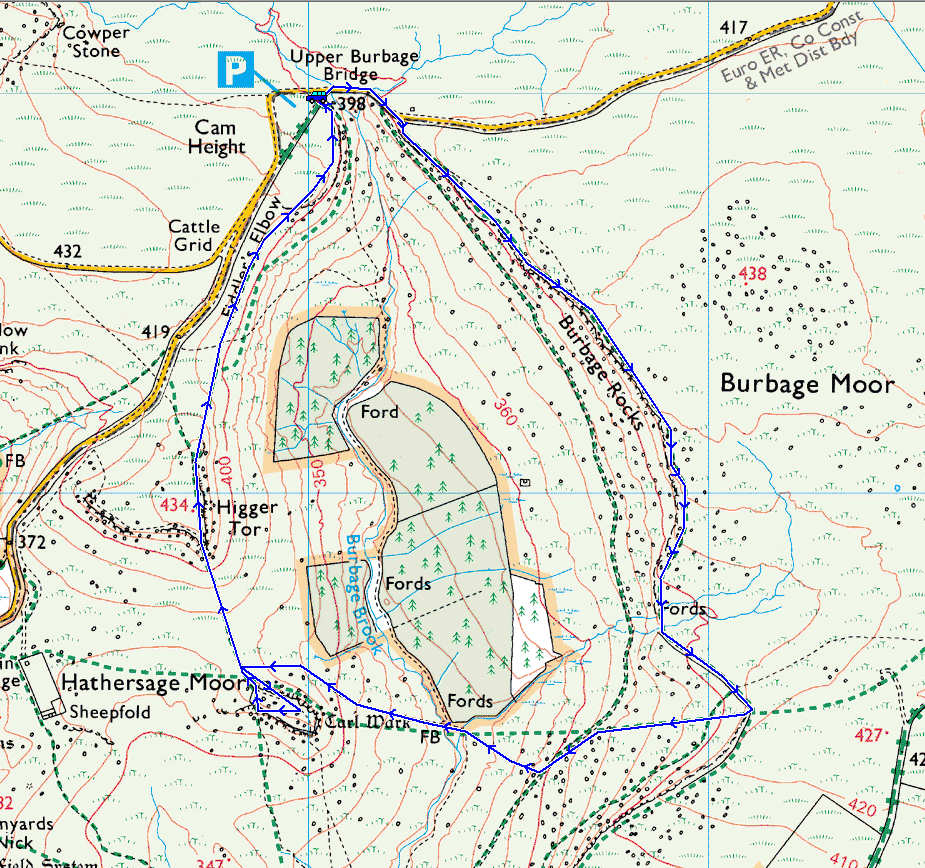 Walking Higger Tor | Route Map Higger Tor | Peak District - Lake District